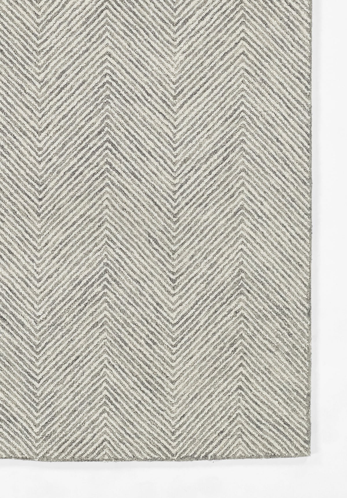 Hand Tufted Wool Zig Zag Grey Area Rug 3'6" X 5'6" H93949