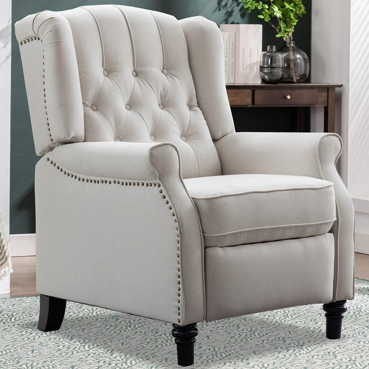 Beige Fabric Tufted Recliner Chair N508756