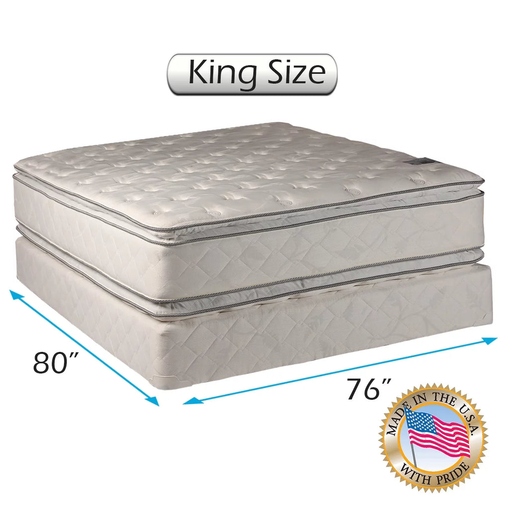 King Size PillowTop Mattress Set with Mattress Cover Protector N662