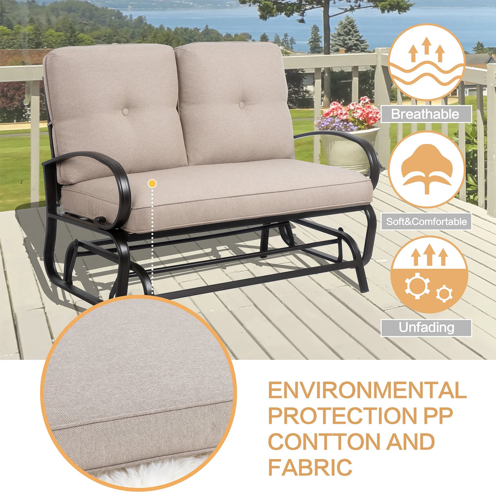 Metal Swing Glider Bench with Cushion M764