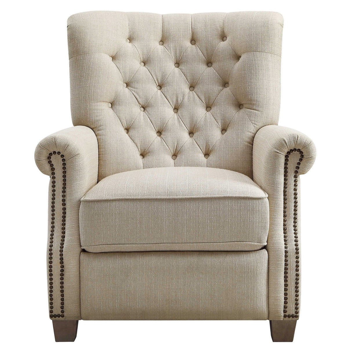 Gray Fabric Upholstery Push Back Recliner X225008