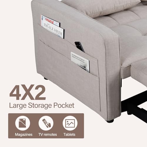 Grey 3-in-1 Convertible Sleeper Sofa Bed P89045