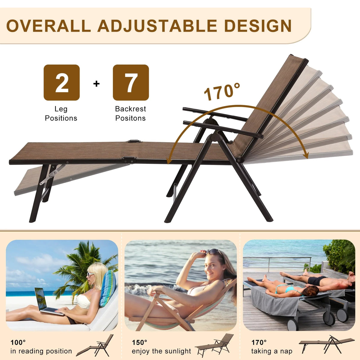 Gray Set of 2 Textile Outdoor Chaise Lounge R382699