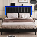 Queen Bed Frame with Headboard and LED Light F4752