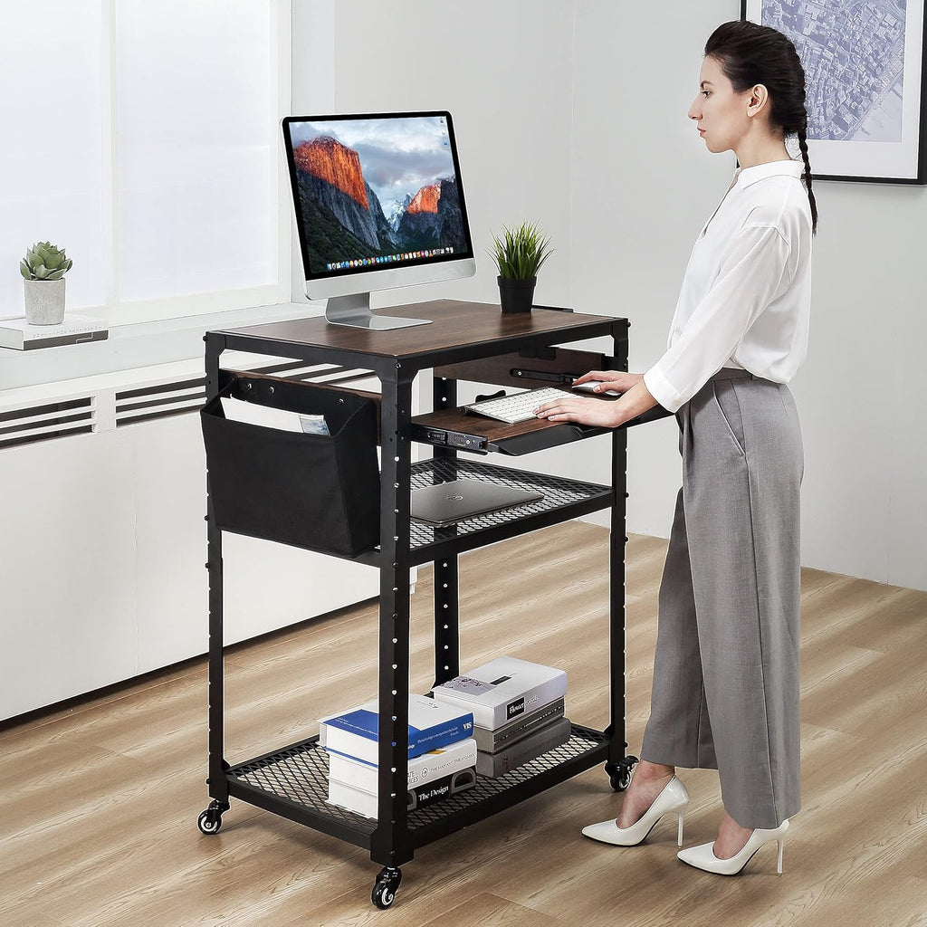 AV Presentation Cart Stand with Keyboard Tray W174