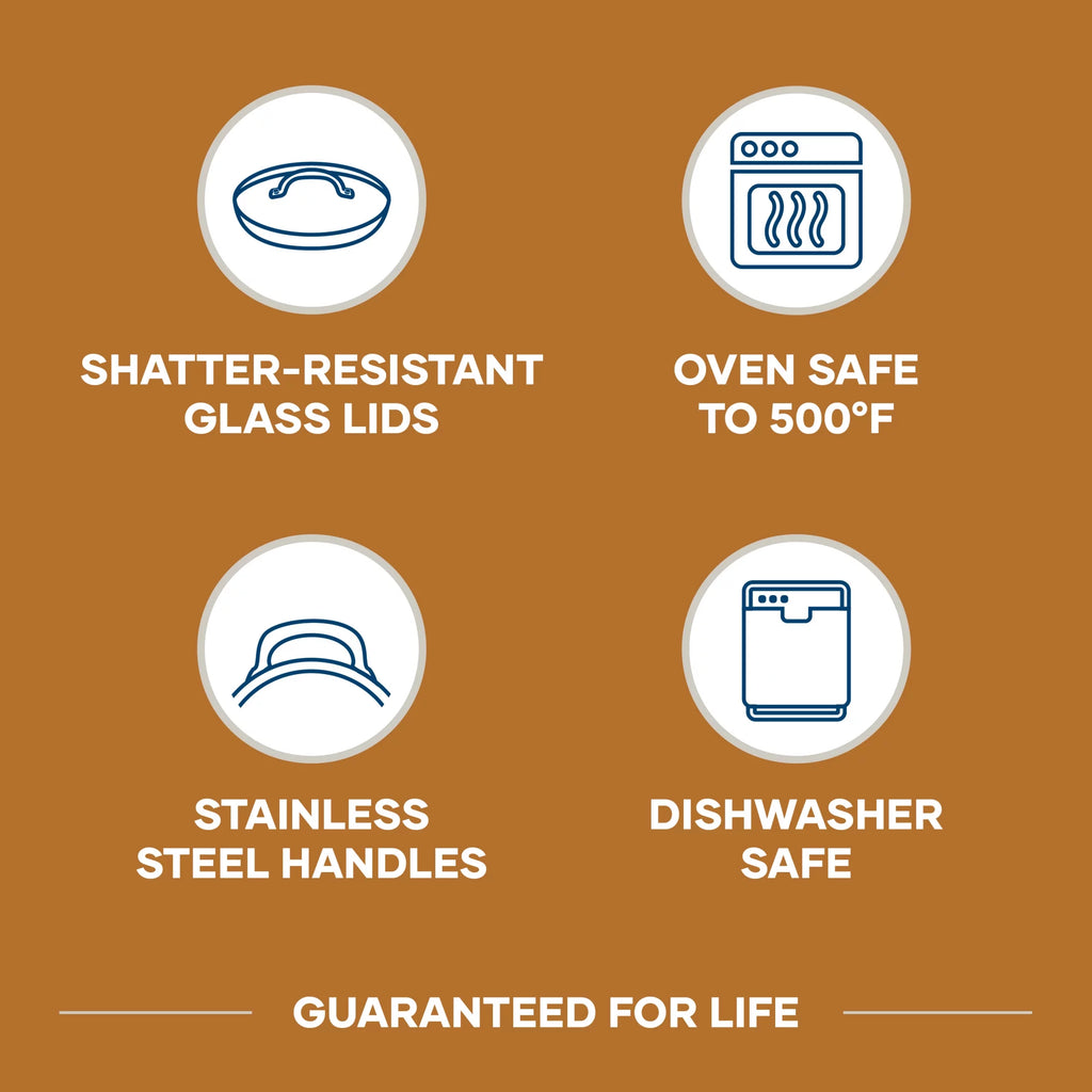 Blue 3 Qt Nonstick Cookware Saute Pan with Lid W58638