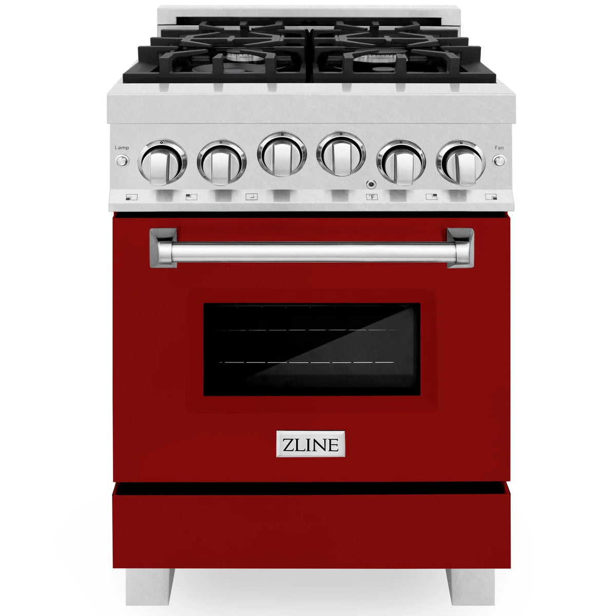 24 Inch Gas Range Stainless Steel Red Gloss Door F383