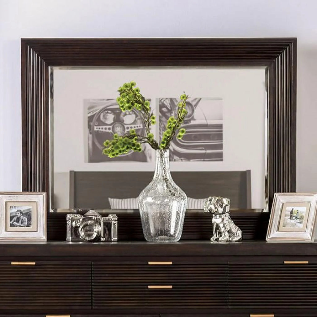 Dark Walnut Solid Wood Eastern King Size 4pc Bedroom Set X6723