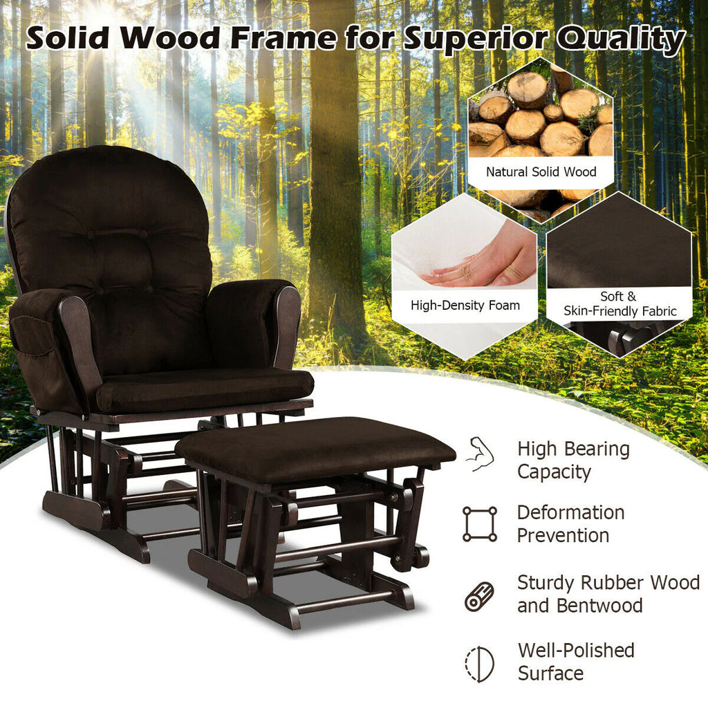 Beige Glider and Ottoman Cushion Set N42290