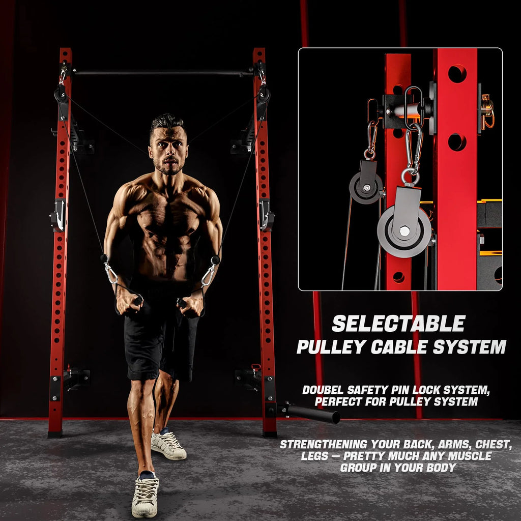 Foldable 1000LBS Capacity Wall Mounted Squat Rack C7462