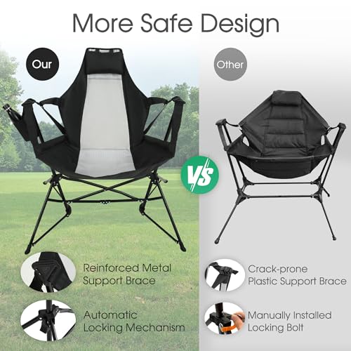 Oversized Blue Hammock Camping Chair with Stand and Storage Bag M42380