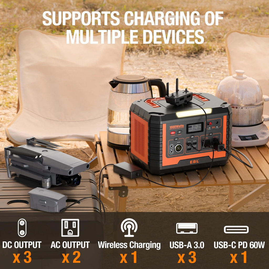 Portable Power Station 1000W Solar Generator 270000mAh Waterproof P16094