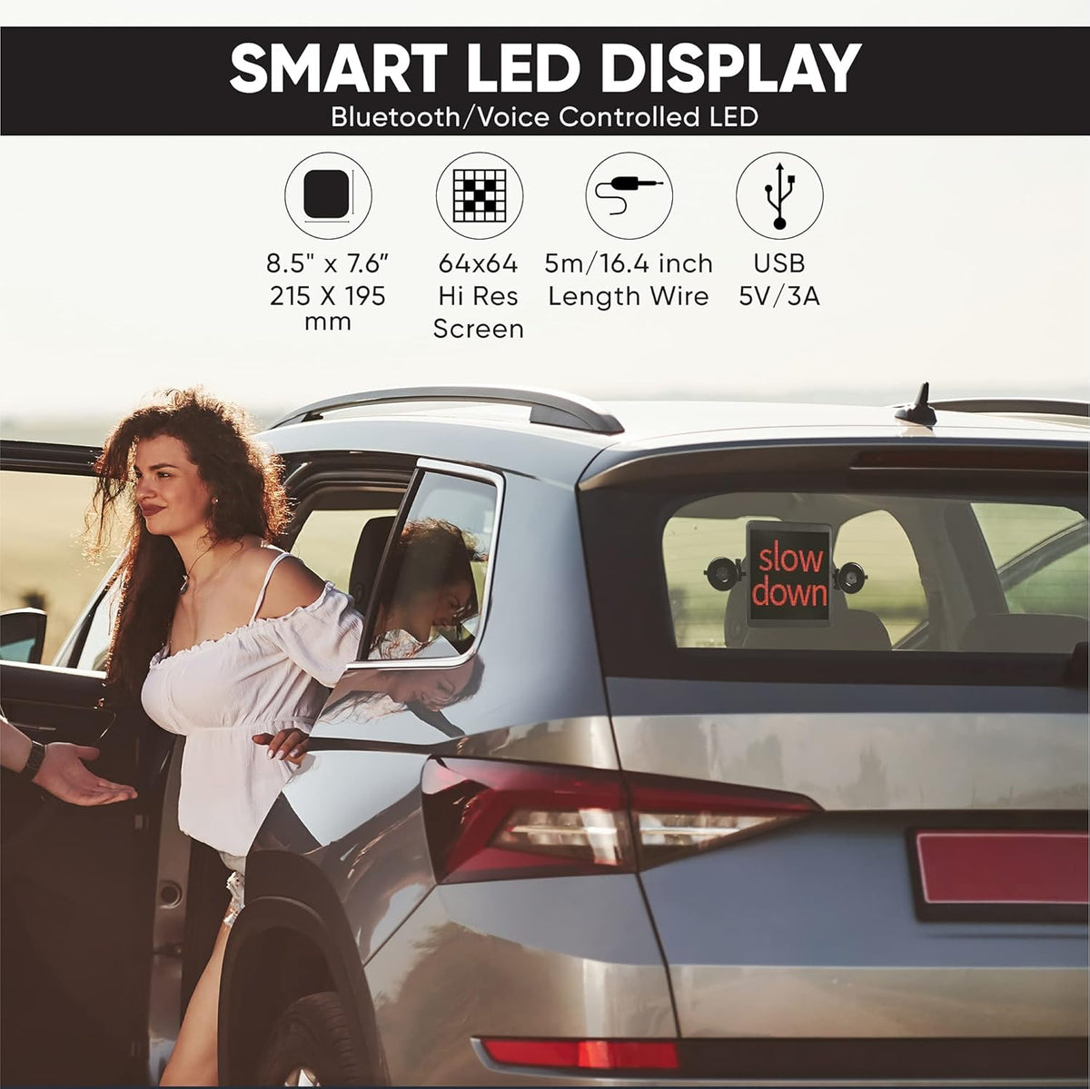 Smart LED Display 64X64 pix with Voice and Mobile App Remote Control Q5395