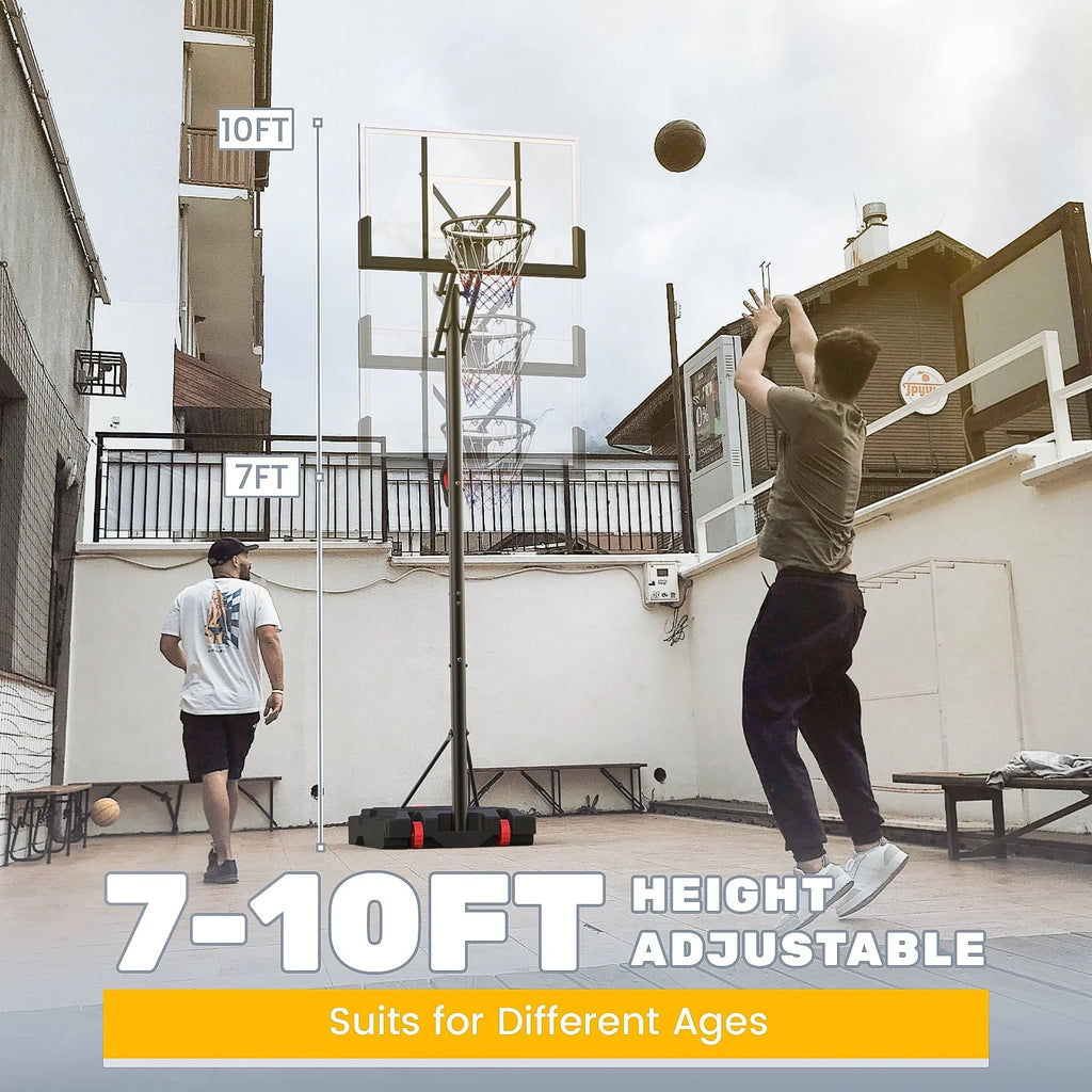 Portable Basketball Hoop & Goal with Height Adjusted 7.6 - 10 ft D57392
