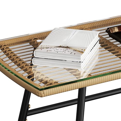 4 Piece Wicker Patio Furniture Set with Cushion and Pillow U762