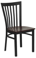 Black Metal Restaurant Chair with Mahogany Wood Seat G617034