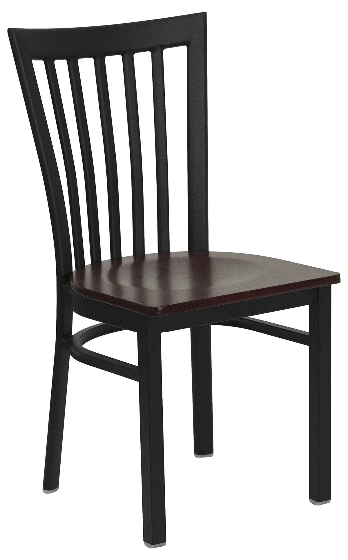 Black Metal Restaurant Chair with Mahogany Wood Seat G617034
