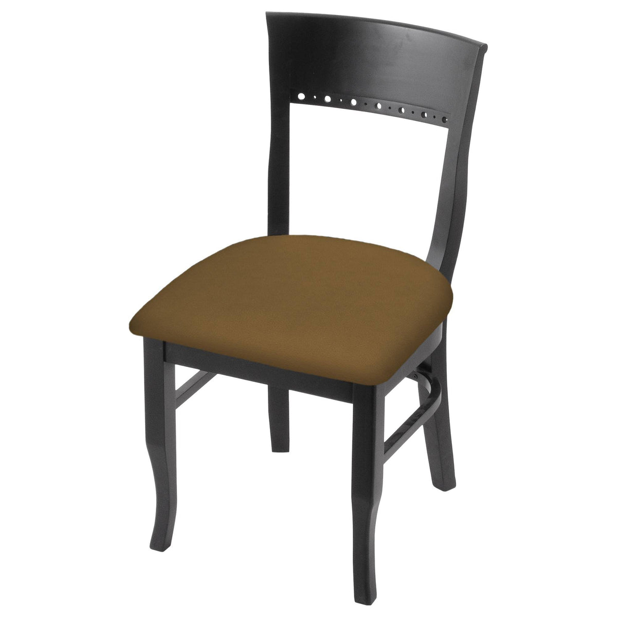 Black Finish Chair with Saddle Seat C672