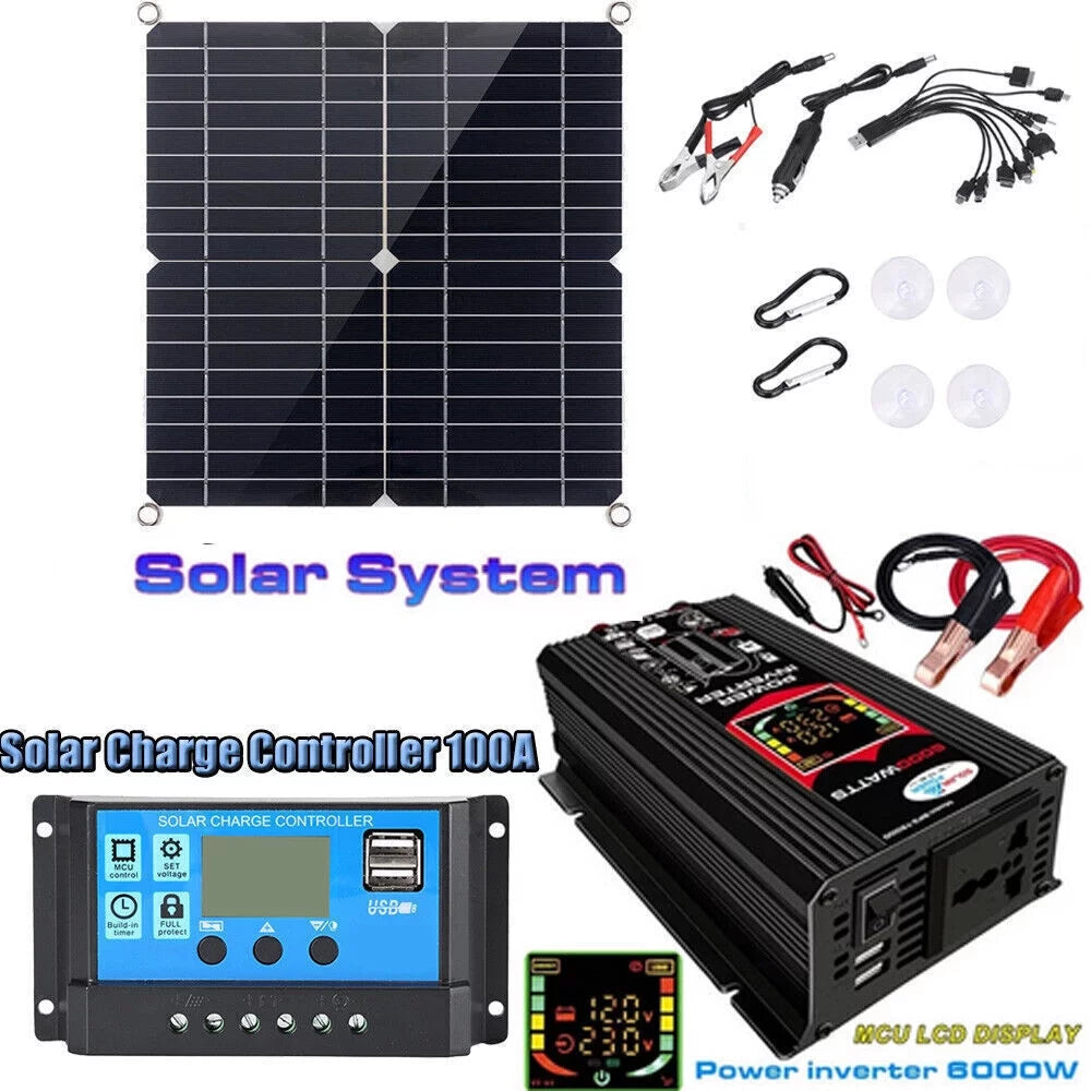 6000W Solar Panel Kit with 100A Home 110V System N2730