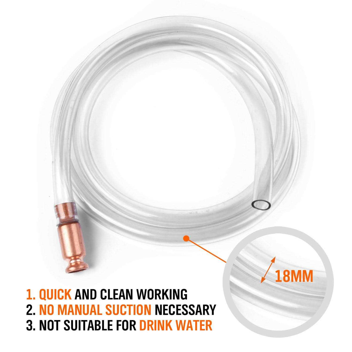 Gas Siphon Pump 6FT 1/2 Valve Tubing I787015