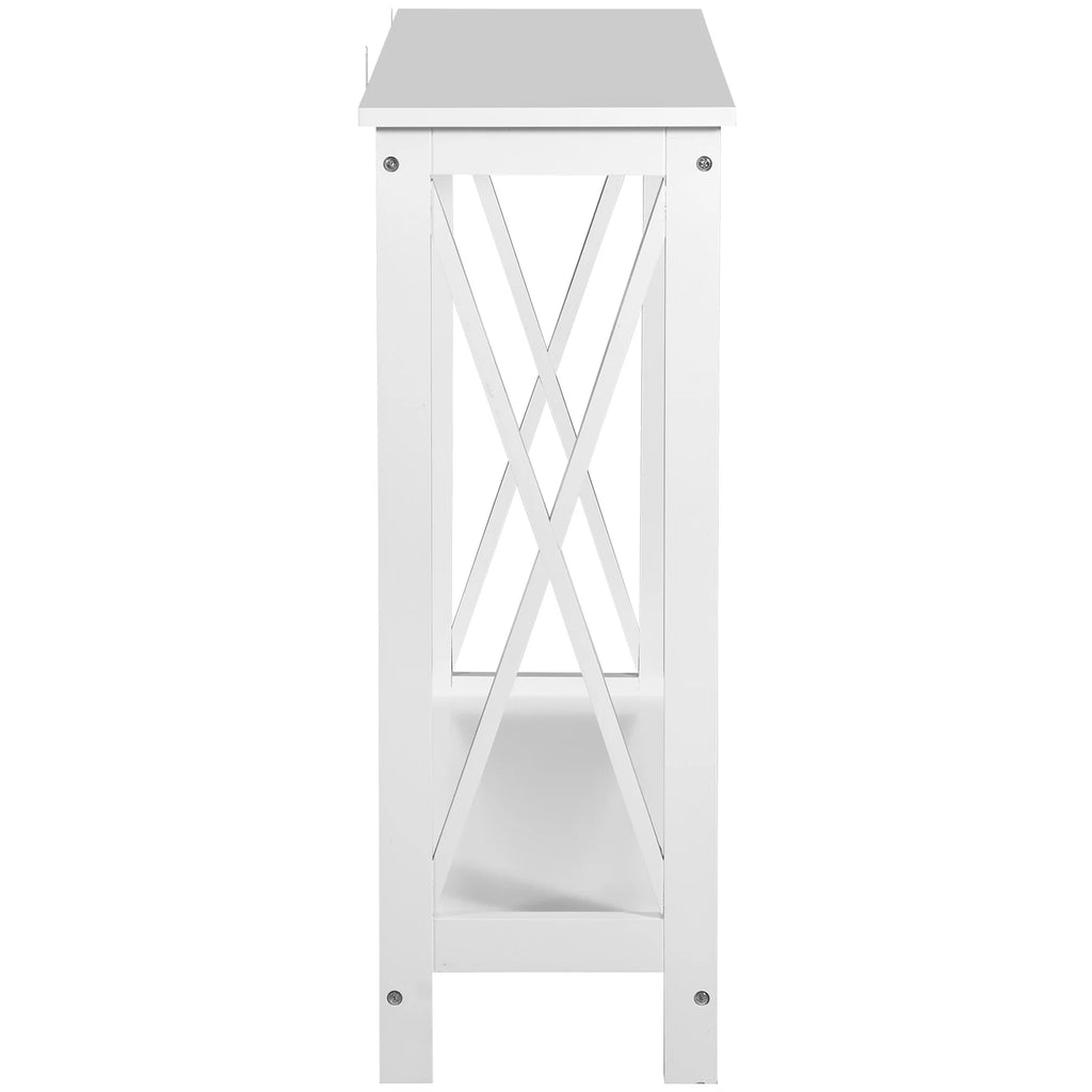 White 2-Tier MDF Console Table Z20097