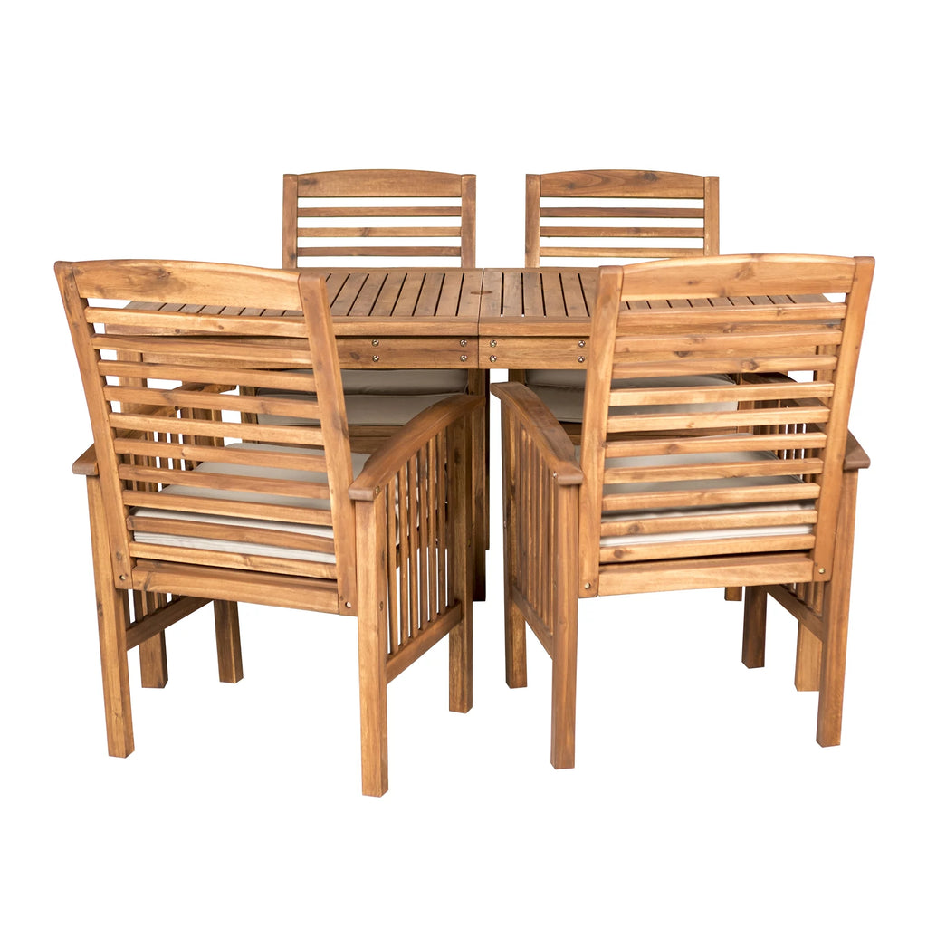 5-Piece Solid Wood Outdoor Patio Dining Set E4876