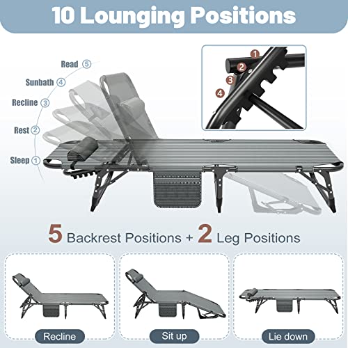 5-Position Folding Chaise Lounge Chair S653