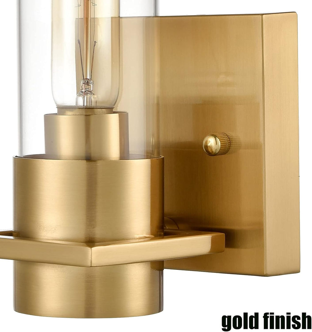 Brass Gold Frosted Glass Wall Sconce 2 Pack D6533