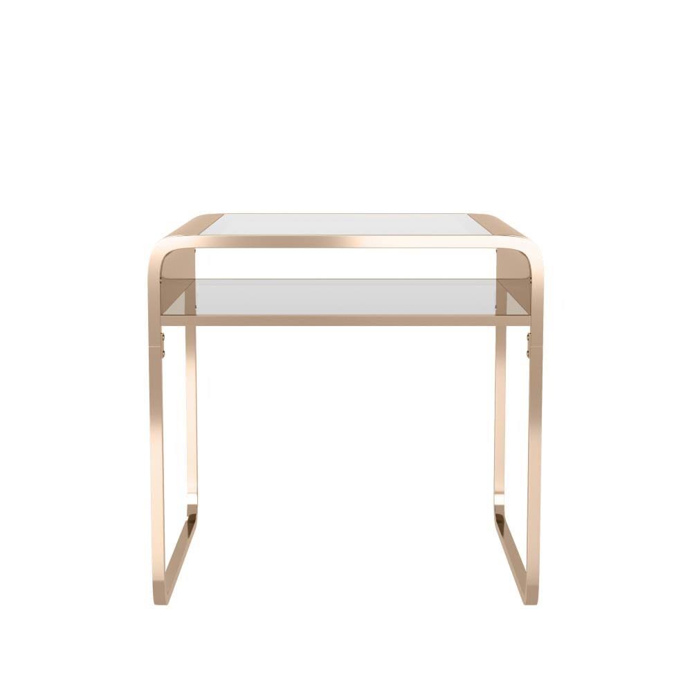 Gold Glass End Table O3515