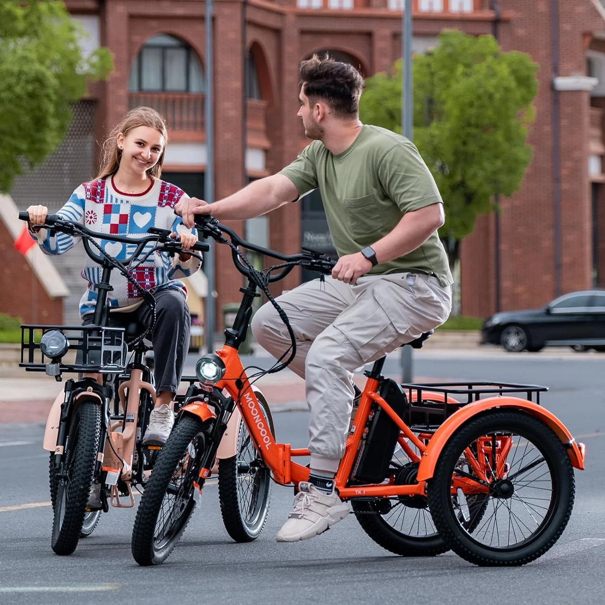 350W 7 Speed 3 Wheel Electric Tricycle with Rear Basket O810