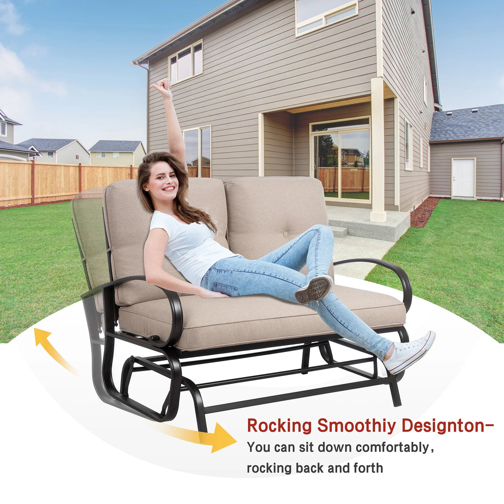 Metal Swing Glider Bench with Cushion M764