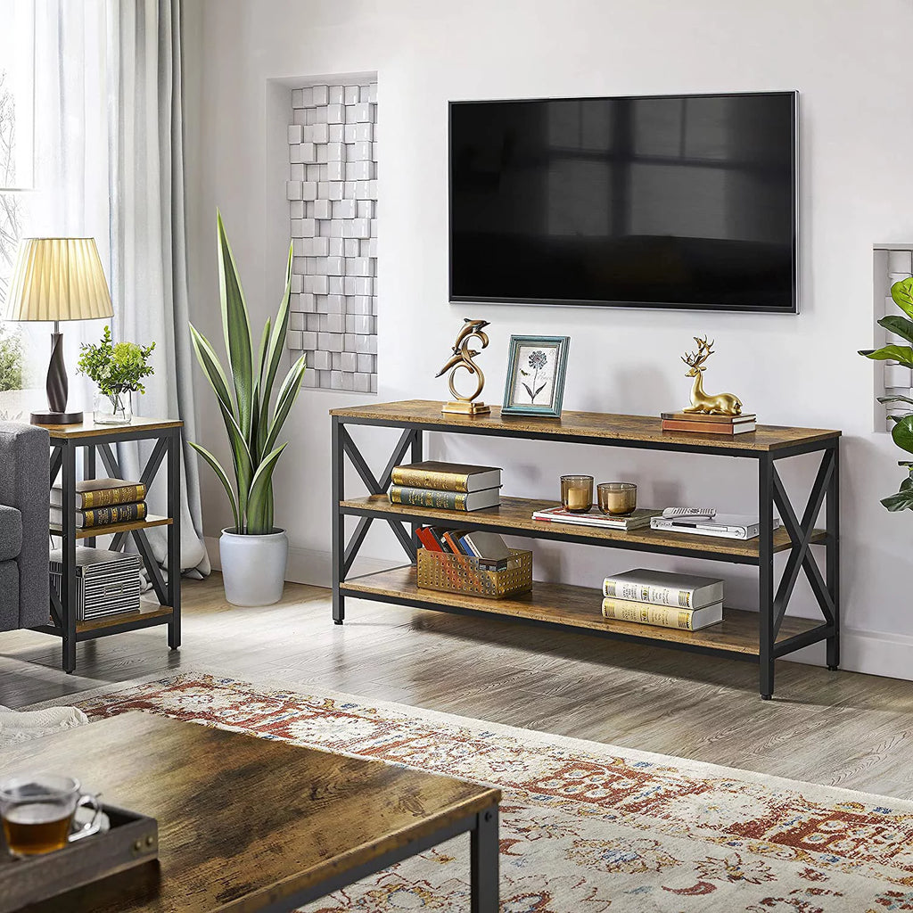 Rustic Brown 63 Inch 3 Tiers TV Stand T13147