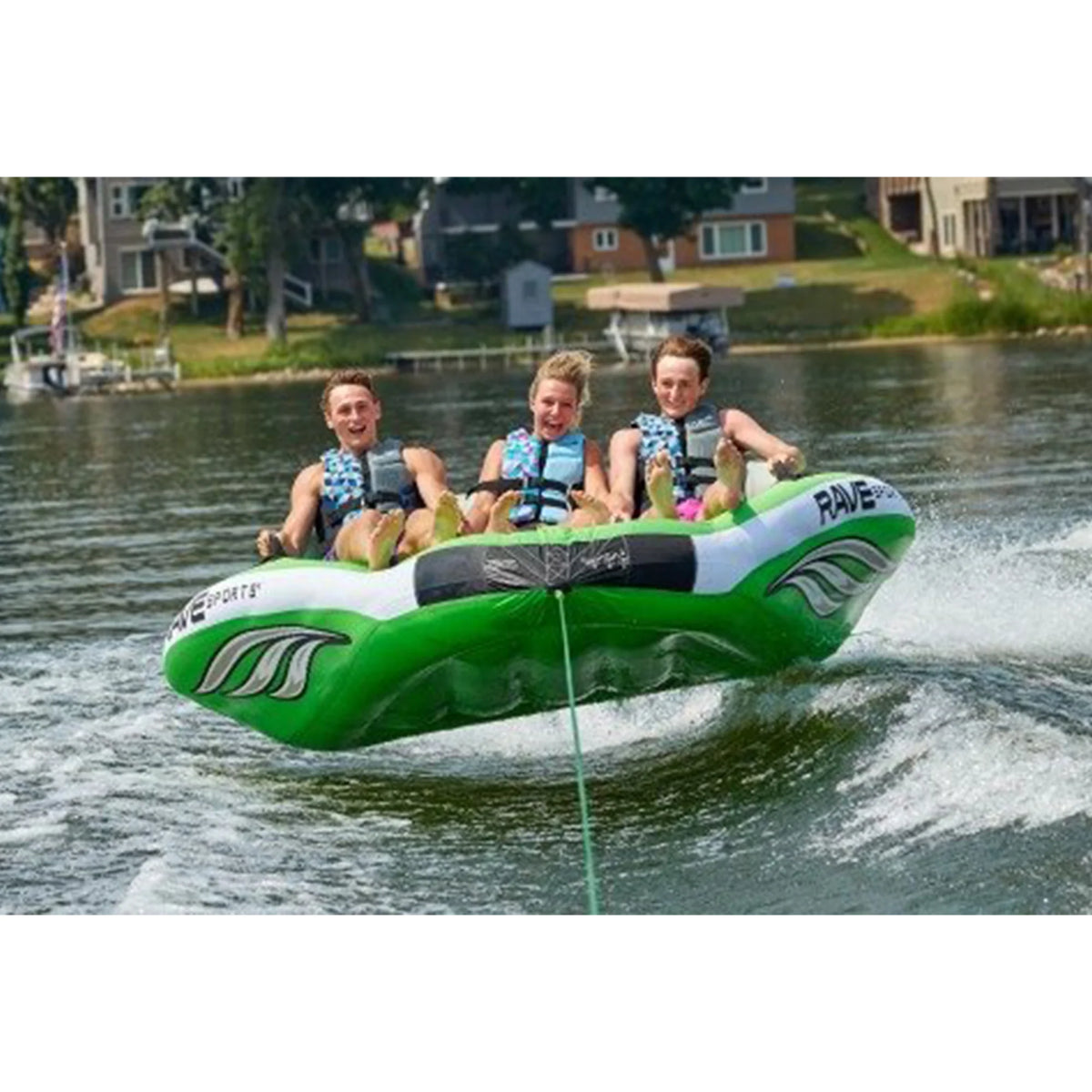 Inflatable Towable Water Tube Raft, Green S9816
