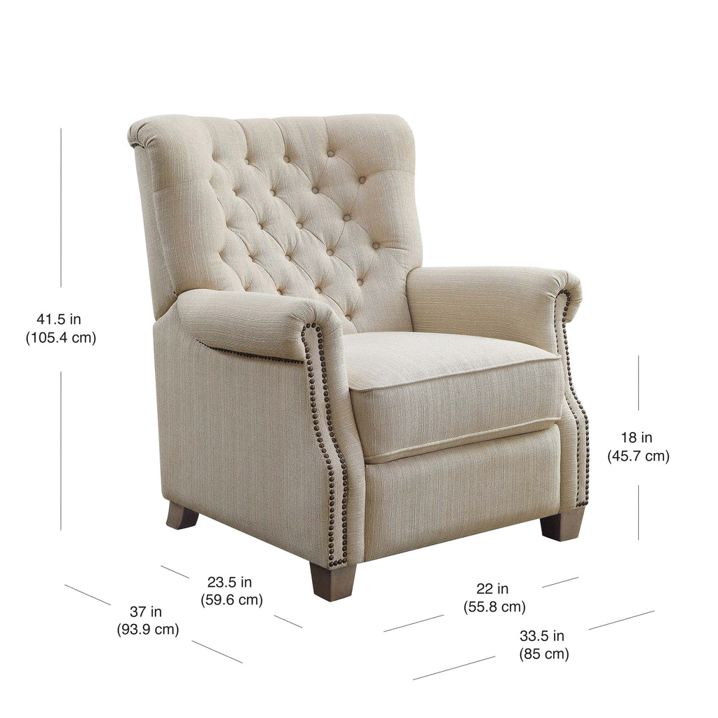 Gray Fabric Upholstery Push Back Recliner X225008