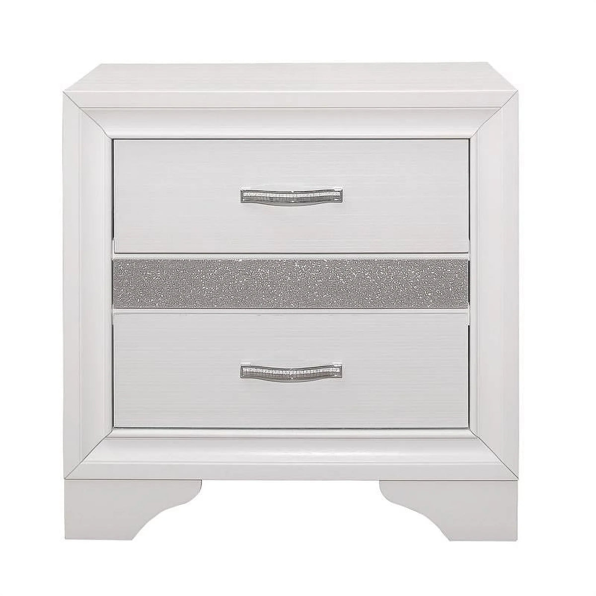 White 3 Drawer Wood Nightstand I85215