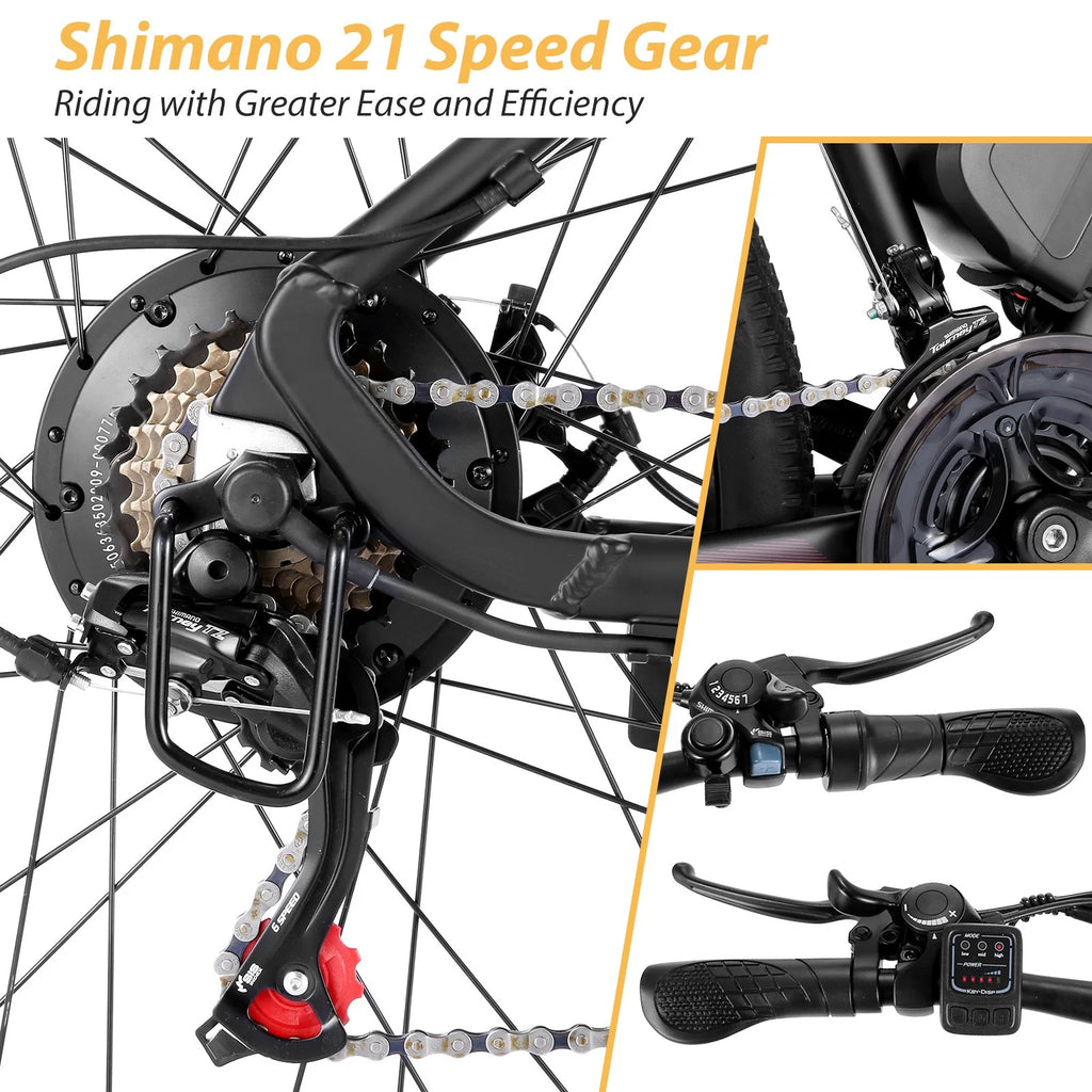500W 21-Speed 27.5" Electric Mountain Bike D2994