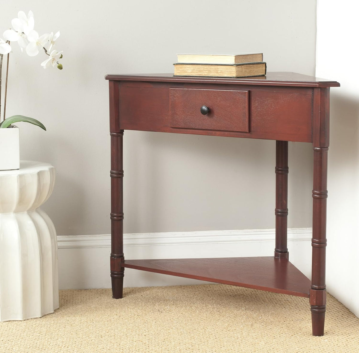 Distressed Black Corner Table K763415