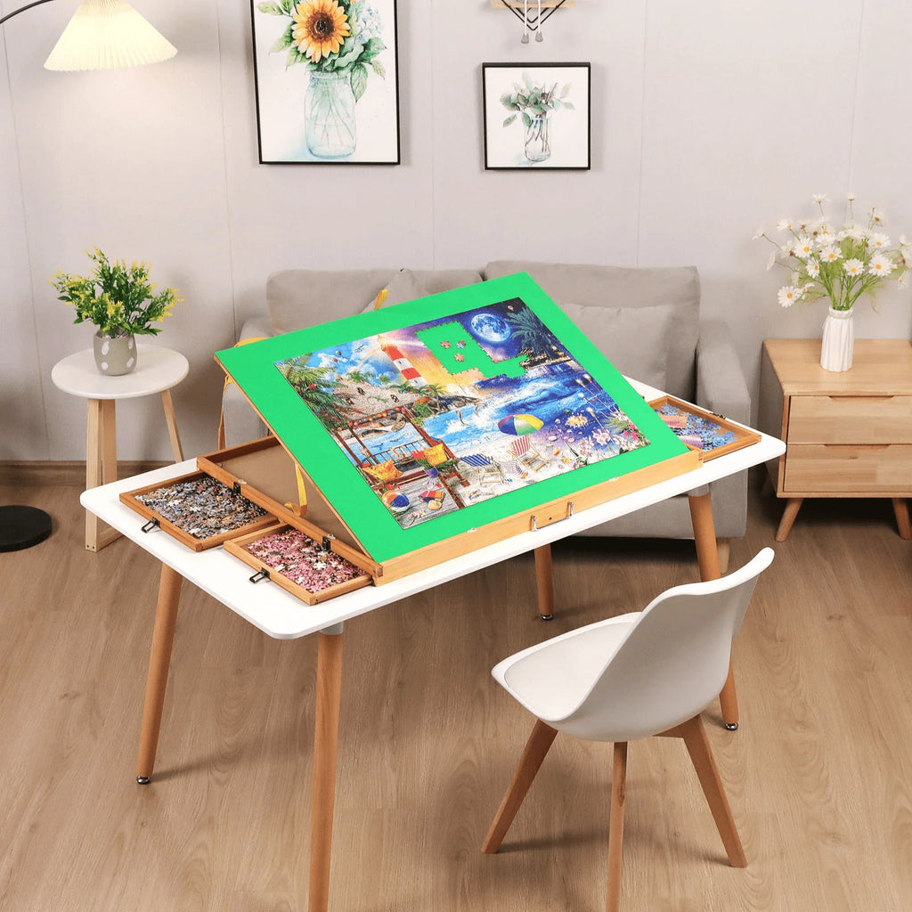 1500pcs Portable Jigsaw Puzzle Table with 4 Drawers N850