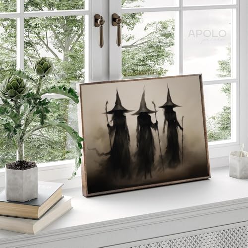 Halloween Wall Art Print Three Witches In The Forest Canvas 24x36inch Unframed W3035