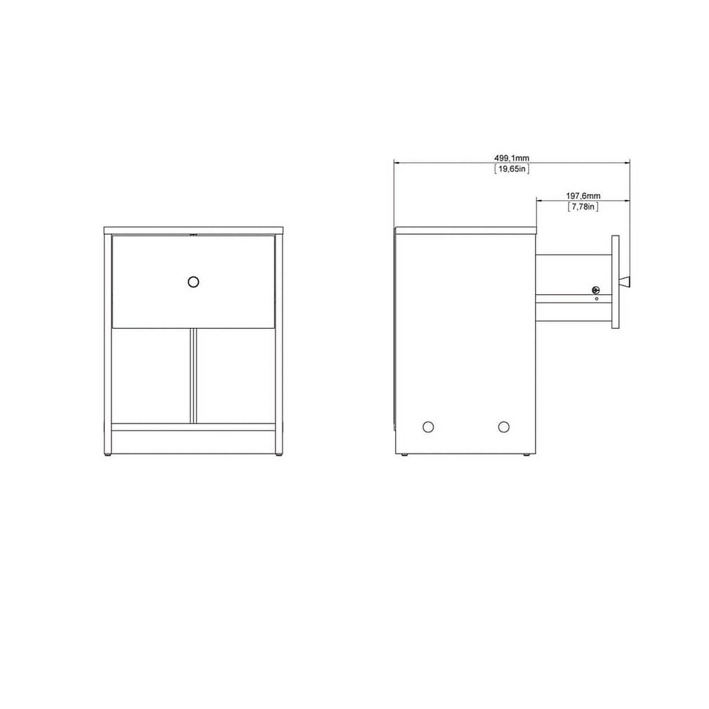 2 Piece 1 Drawer Nightstand Set G244388