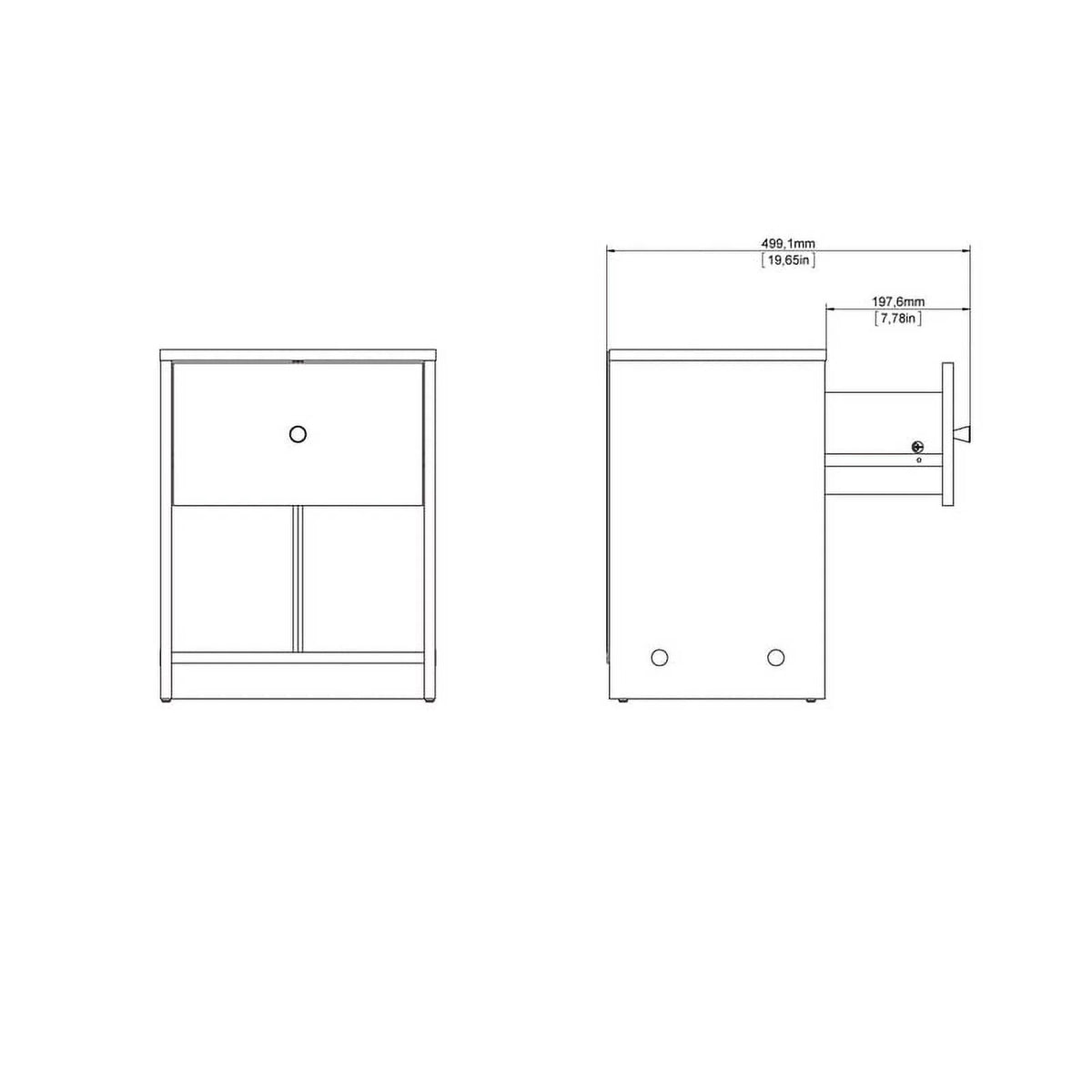 2 Piece 1 Drawer Nightstand Set G244388