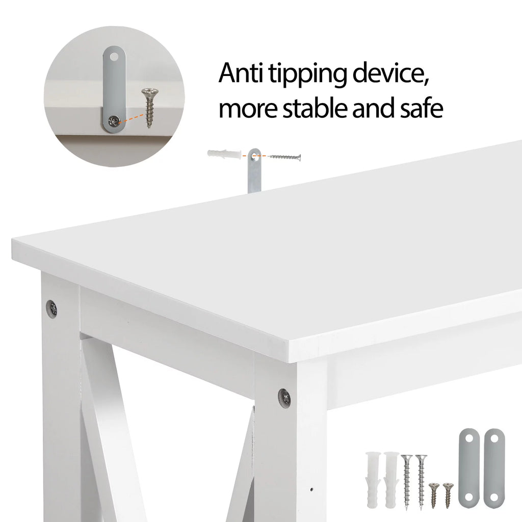 White 2-Tier MDF Console Table Z20097