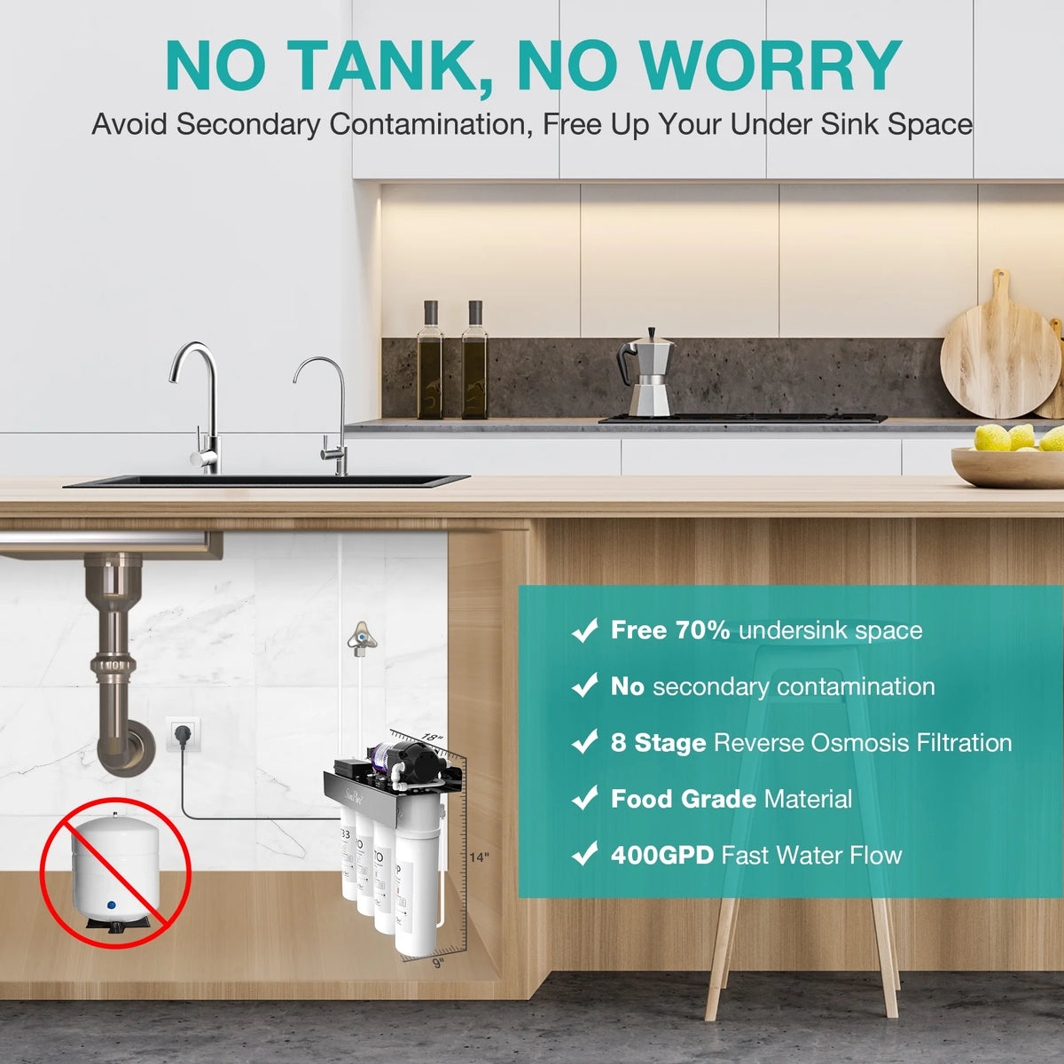 Tankless RO Reverse Osmosis Water Filtration System I75716