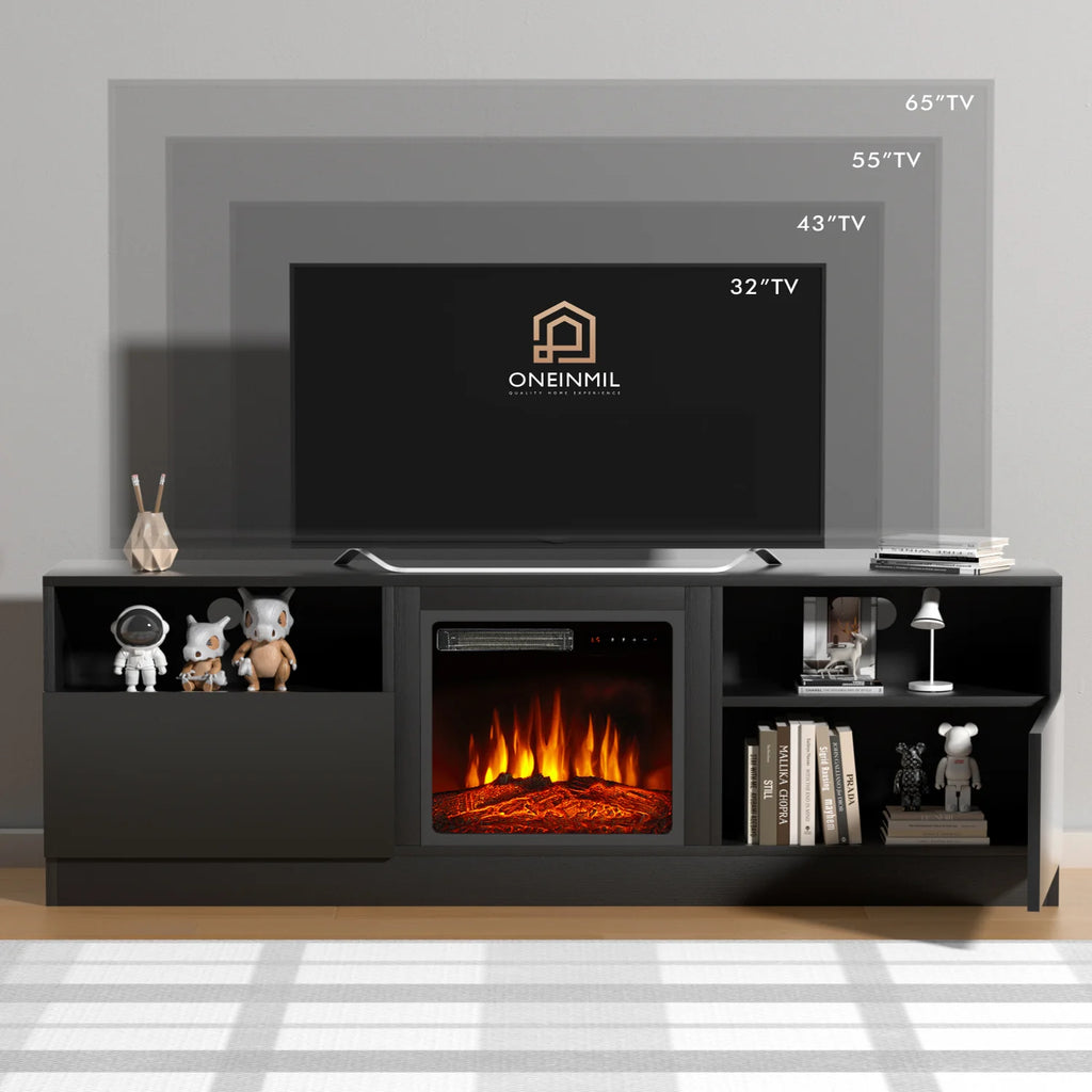 65 Fireplace TV Stand with Electric Fireplace J477094