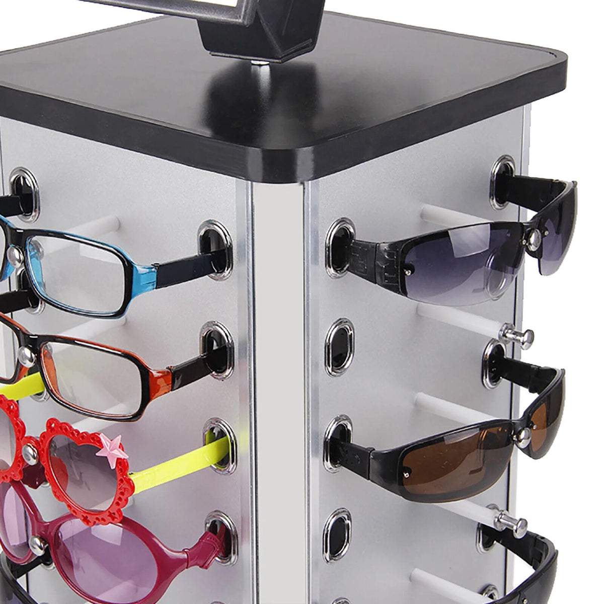 Freestanding 44-Pair Rotating Sunglasses Display Stand with Mirror R490