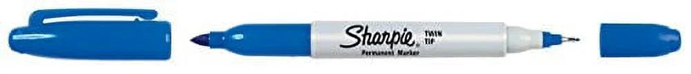 Blue Fine and Ultra Fine Permanent Markers 12 Count W29306