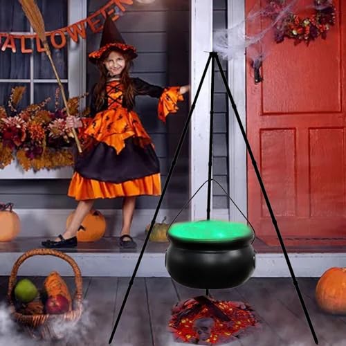 Large Plastic Witches Cauldron on Tripod with Light R999916