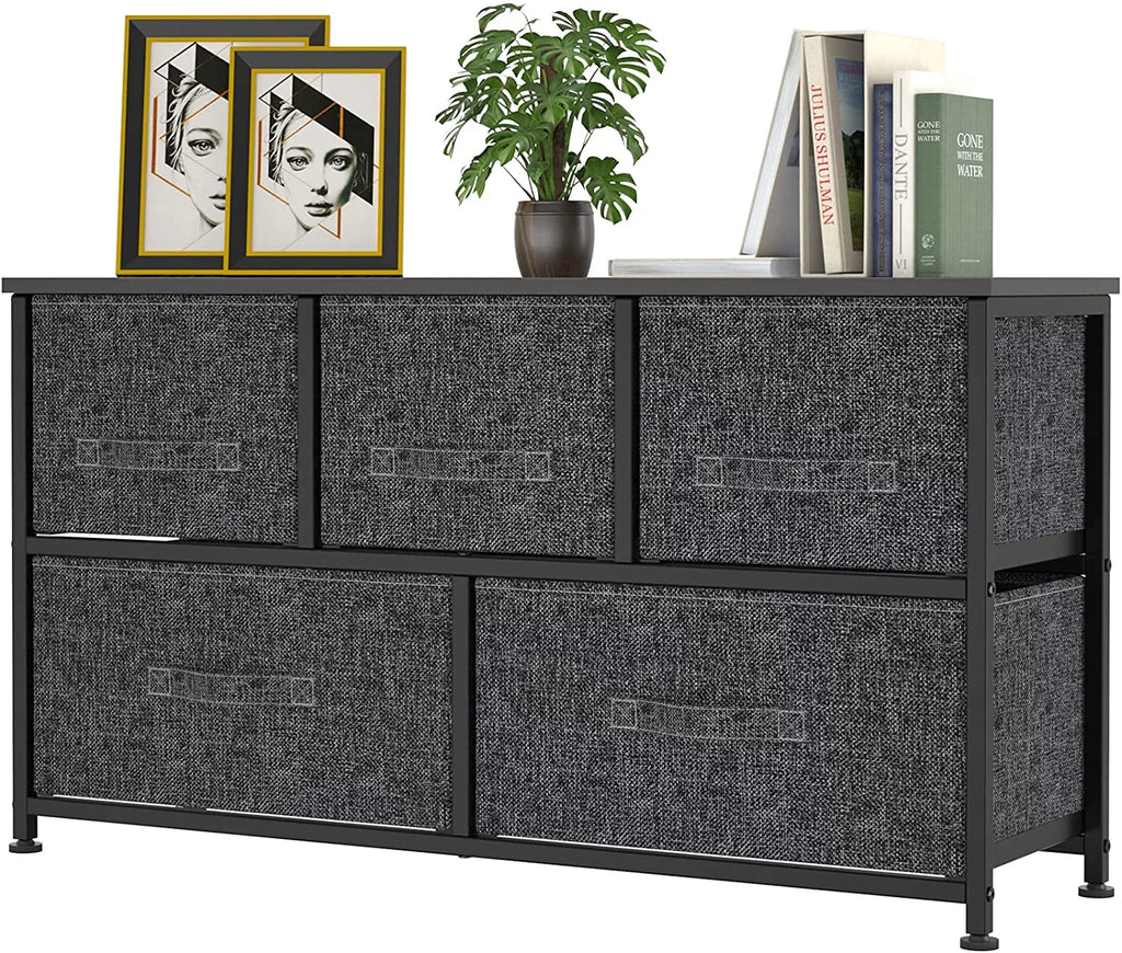 Fabric 5 Drawer Dresser Storage Tower B600231
