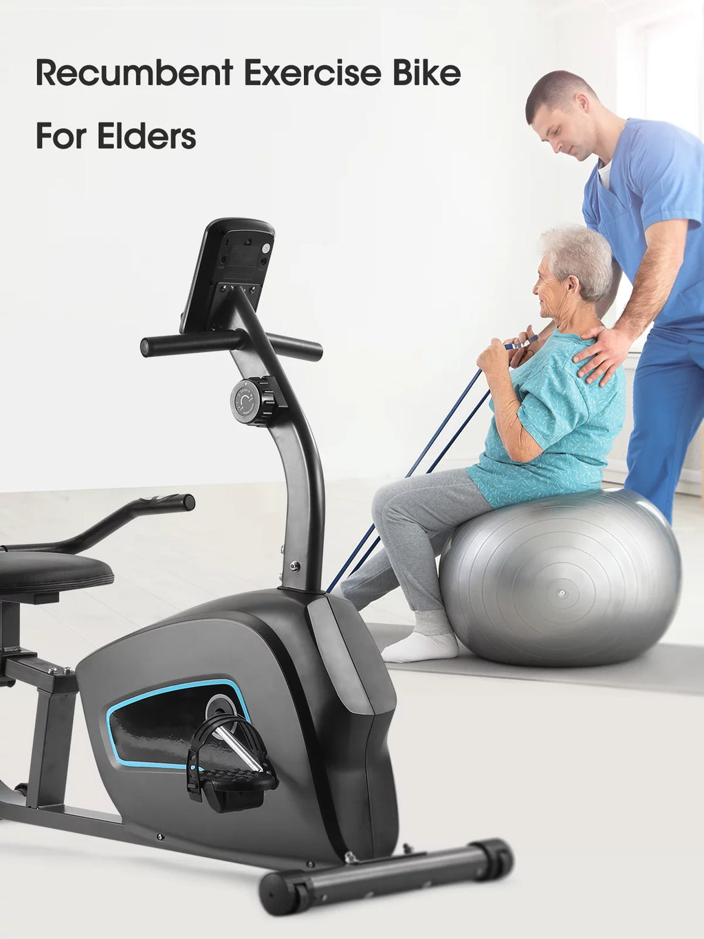Recumbent Exercise Bike with Pulse Monitor V48172