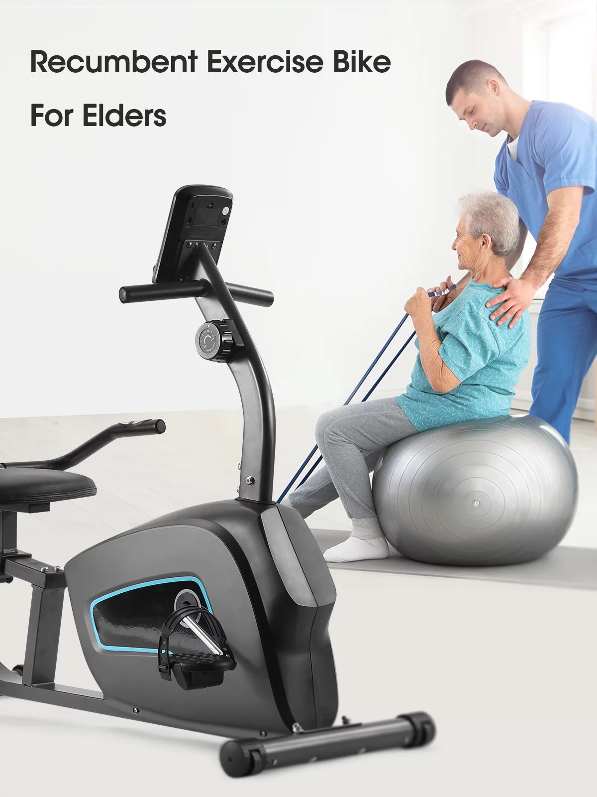 Recumbent Exercise Bike with Pulse Monitor V48172
